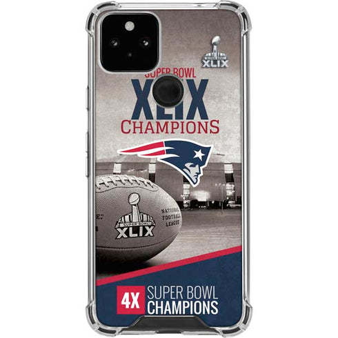 NFL Patriots Super Bowl XLIX Champs Google Pixel 5 Clear Case